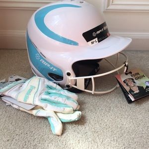 Rip-it batting helmet franklin and batting gloves